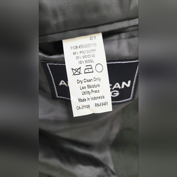 NWT! American Living Men's Dark Grey Suit Jacket Size 42R - Picture 5 of 5